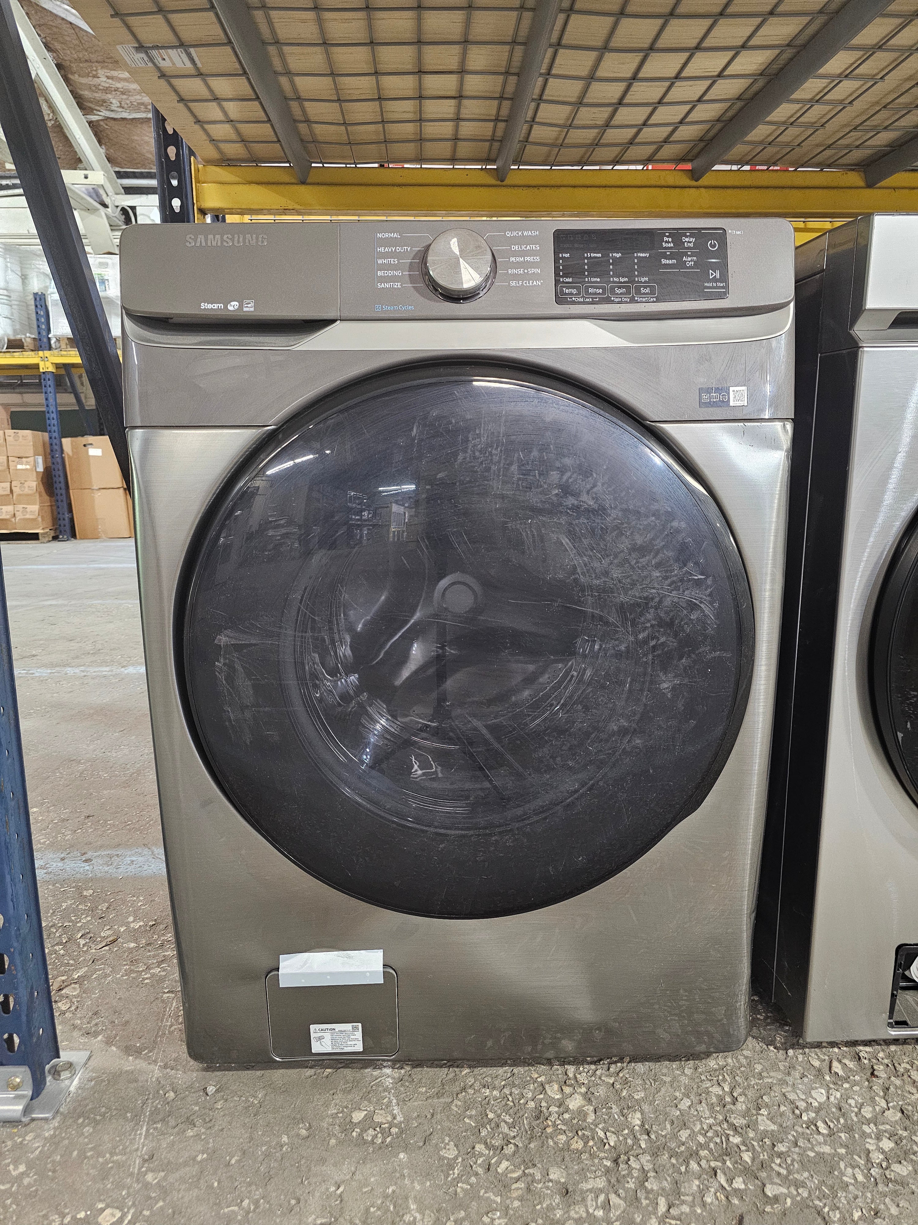 Samsung - 7.5 Cu. Ft. Stackable Smart Electric Dryer with Steam Sanitize+ - Platinum